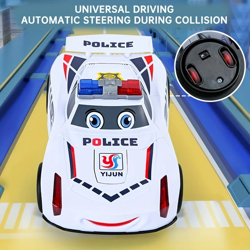 Transforming Police Car Toy，SWAT Car Robot Evolution，Fun and Cool Trendy Toy Car（Does not include batteries），Cute Musical Cartoo