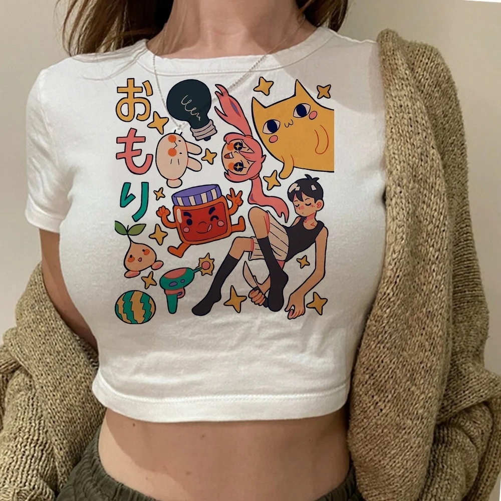 Omori cropped top female clearance sales summer korean fashion anime grunge t shirt anime baddie gyaru jojifuku