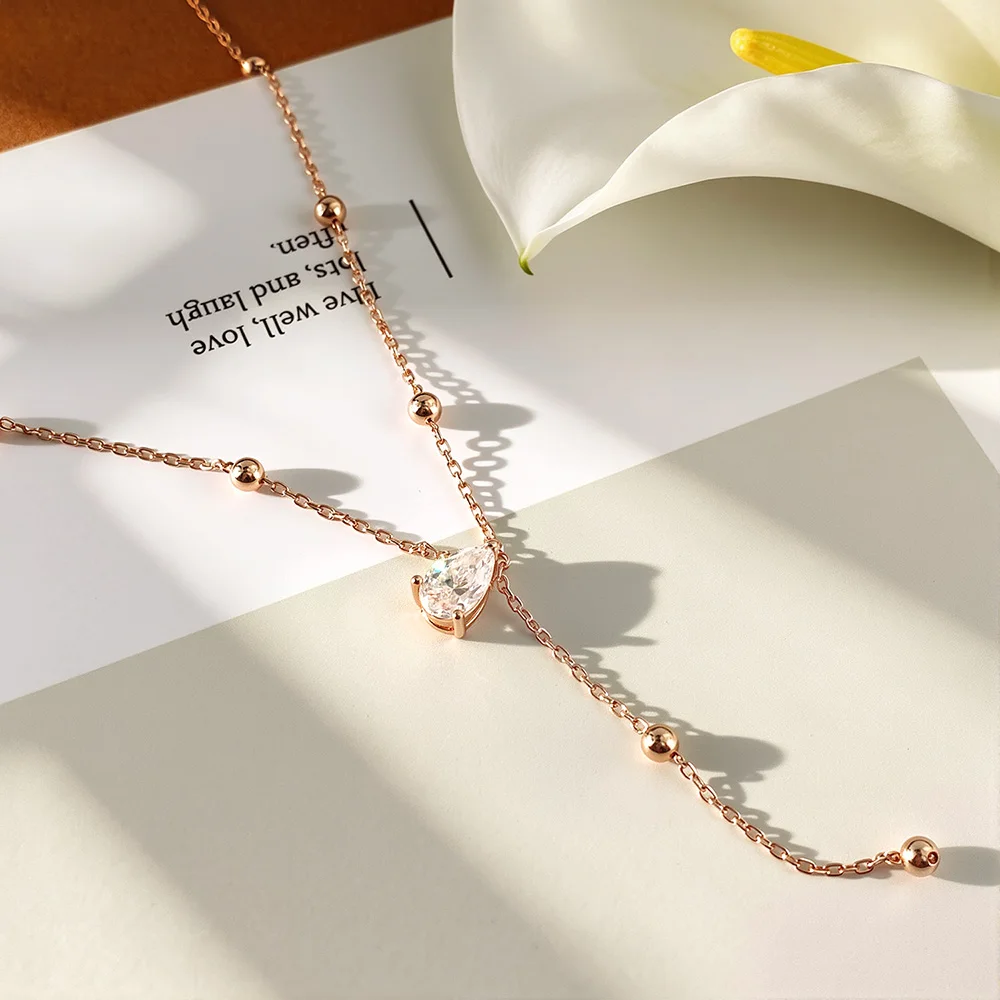 

HORRIPAL Y-Style 1/2/3CT Waterdrop Moissanite Pendant Necklace for Women GRA S925 Silver New Classic wedding Party Fine Jewelry