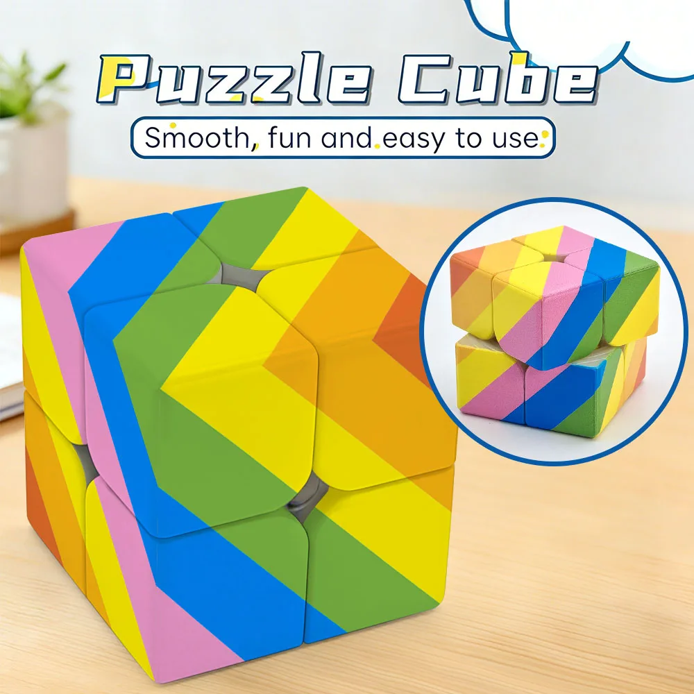 6 Color Cube, 2x2 Cube Puzzle Cube, 2x2x2 Puzzle, Ideal Cube Puzzle for Adults, Christmas/Birthday Gift