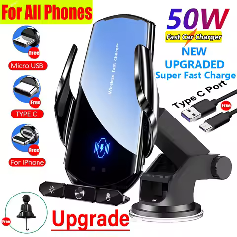 50W Wireless Chargers Car Air Vent Stand Phone Holder Fast Charging Station For Samsung S21 S20 S10 iPhone 12 13 14 15 Pro Max