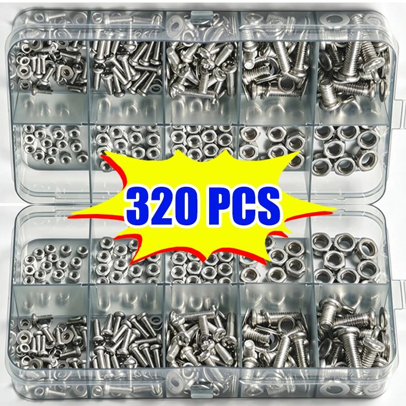 Furniture Joinery Hardware - 320 parçalı altıgen somun ve cıvata