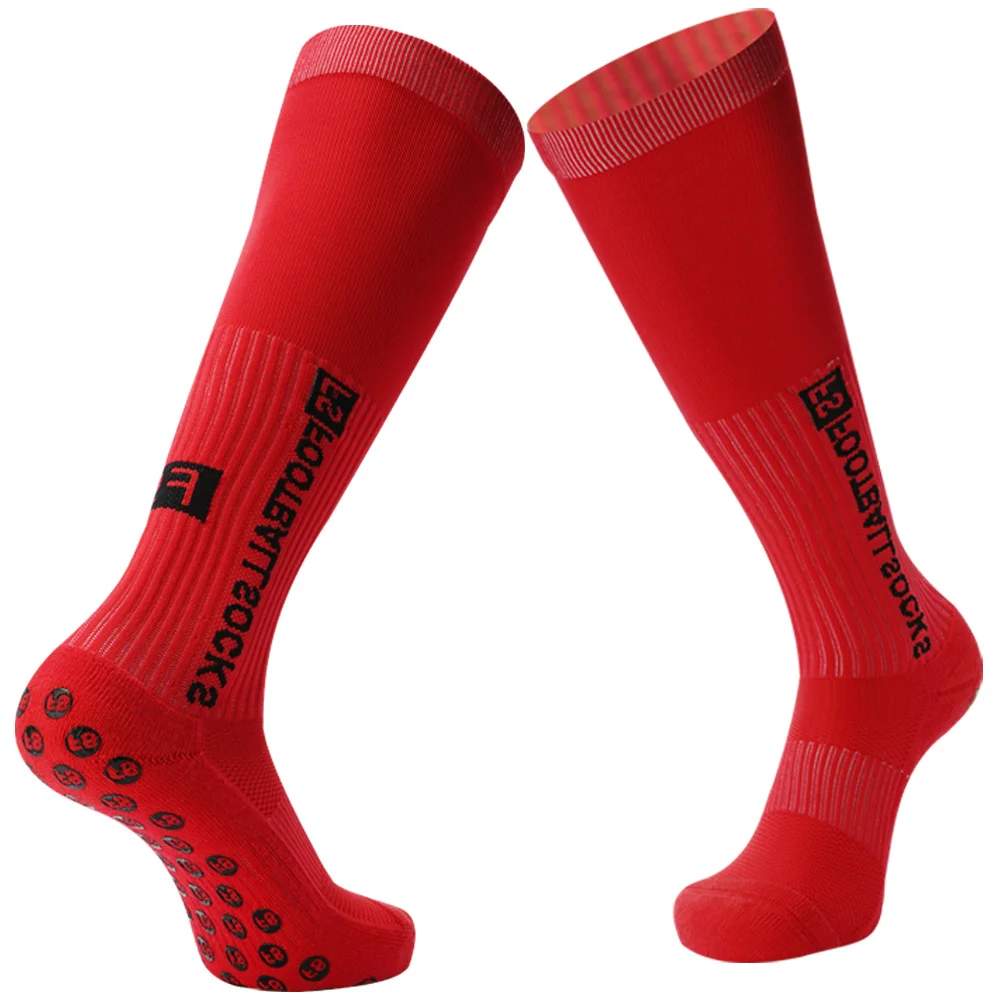 FS Long Football Socks and knee Sports Round Silicone Anti Slip Grip Soccer Socks Calcetas Antideslizantes De Futbol