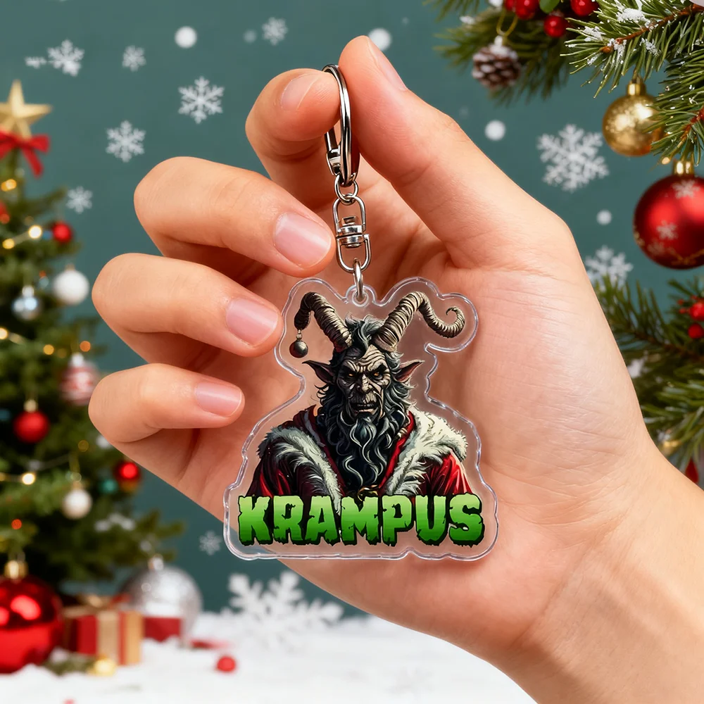 Christmas Funny Krampus Keychain for Accessories Merry Xmas Devil Demon Creative Keyrings Key Chains Fans Gifts
