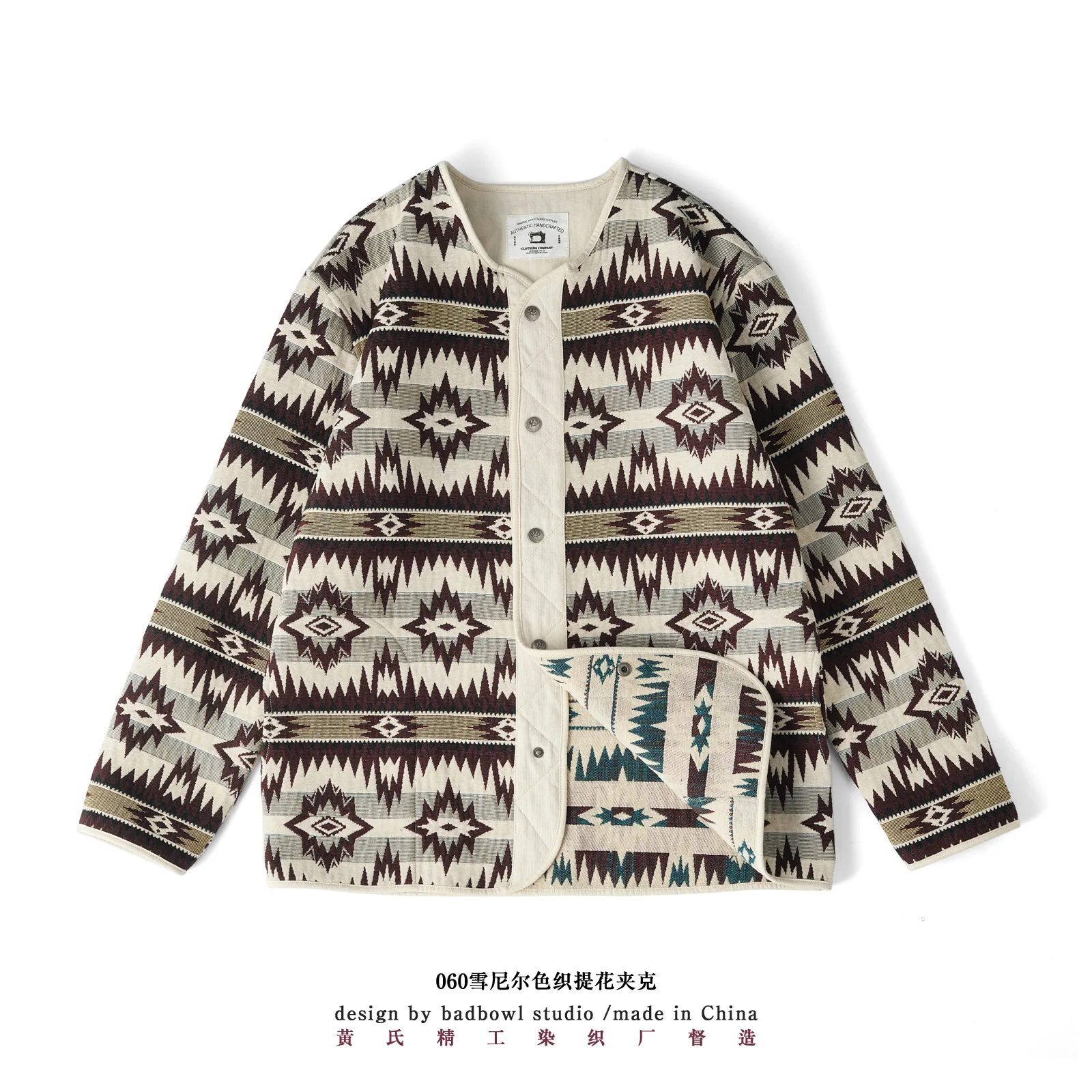 

Осенне-зимняя новая мужская куртка в американском стиле ретро с индийским узором, летная куртка, пальто, утолщенное, стираное водой