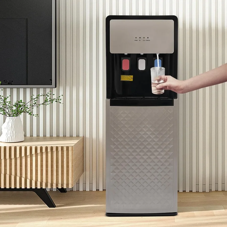 ตู้เก็บน้ำดื่มแบบเติมจากด้านล่าง พร้อมเครื่องทำน้ำร้อน-เย็น และระบบล็อคป้องกันการลวก เหมาะสำหรับการใช้งาน