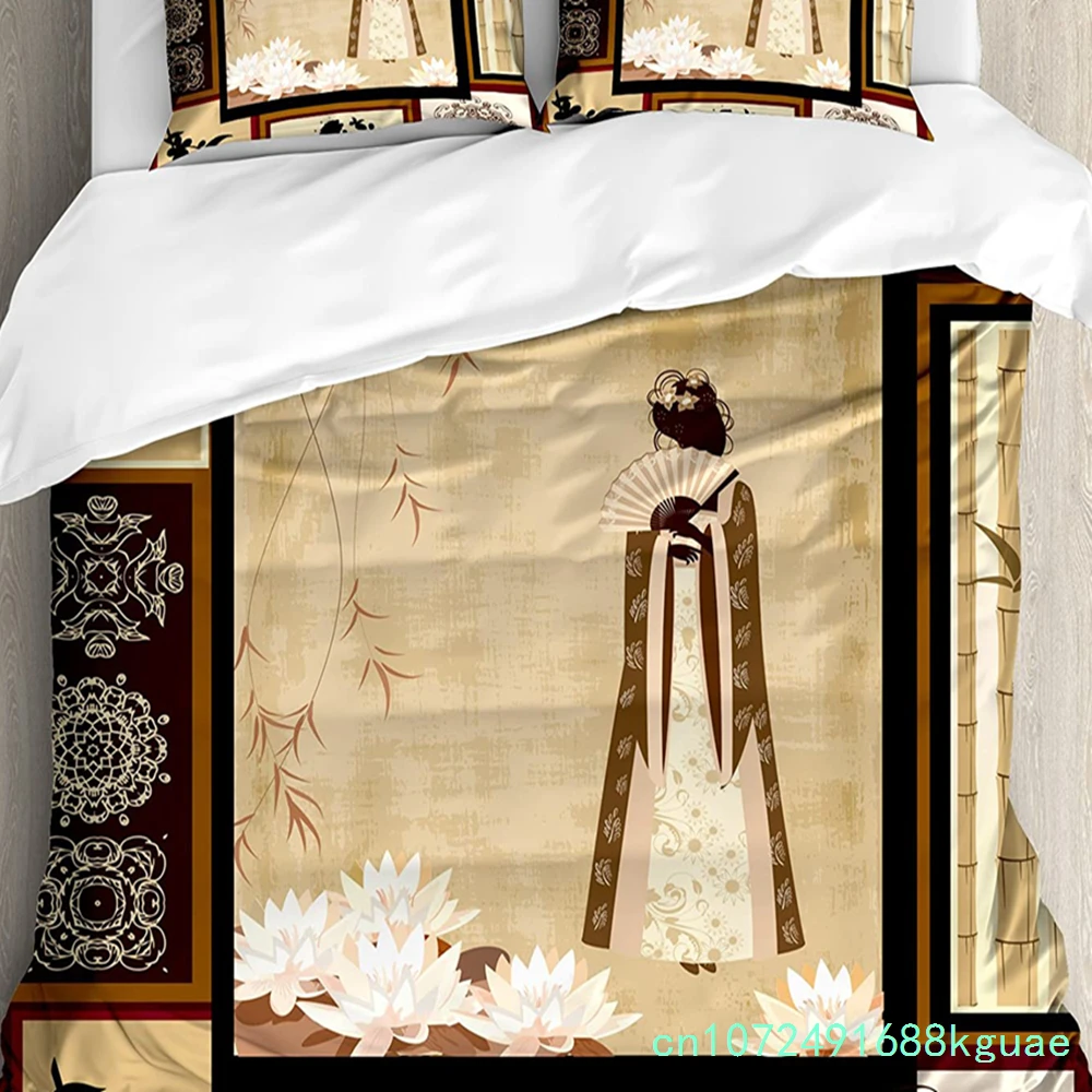 Japanese Fish Duvet Cover Bed Bedding Set For Double Home Textile Quilt Cover Pillowcases Bedroom Bedding Set (No Sheet)