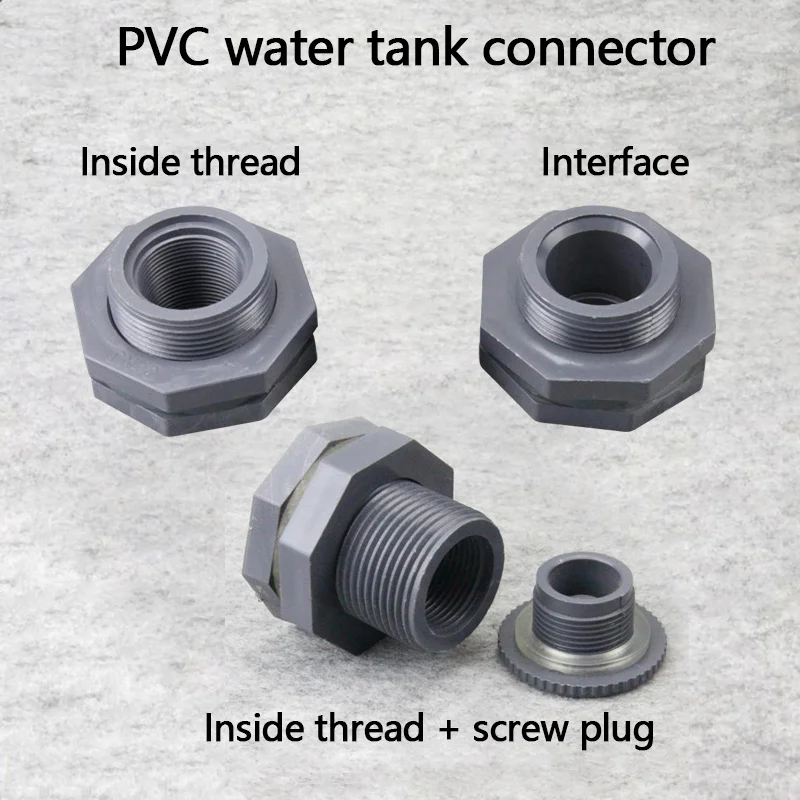 Fish Tank Bulkhead Pipe Joints Pvc  Fmale Thread Aquarium Water Inlet Outlet Connector Water Tank Drainage 1 Pcs