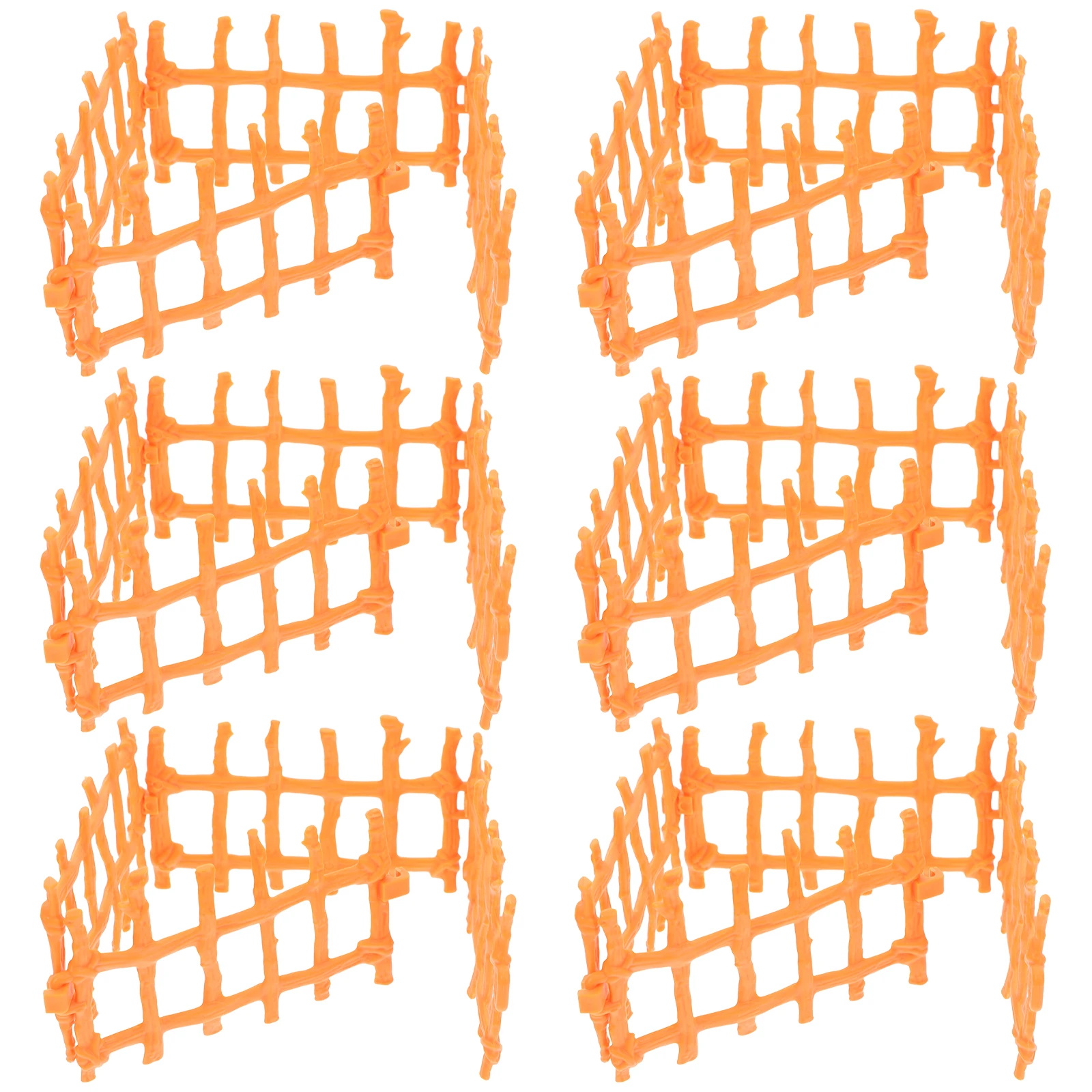 

50pcs Miniature Farm Fence Set Realistic Wood Color Plastic Micro Landscape Fencing For Dollhouse Crafts Animal Barrier