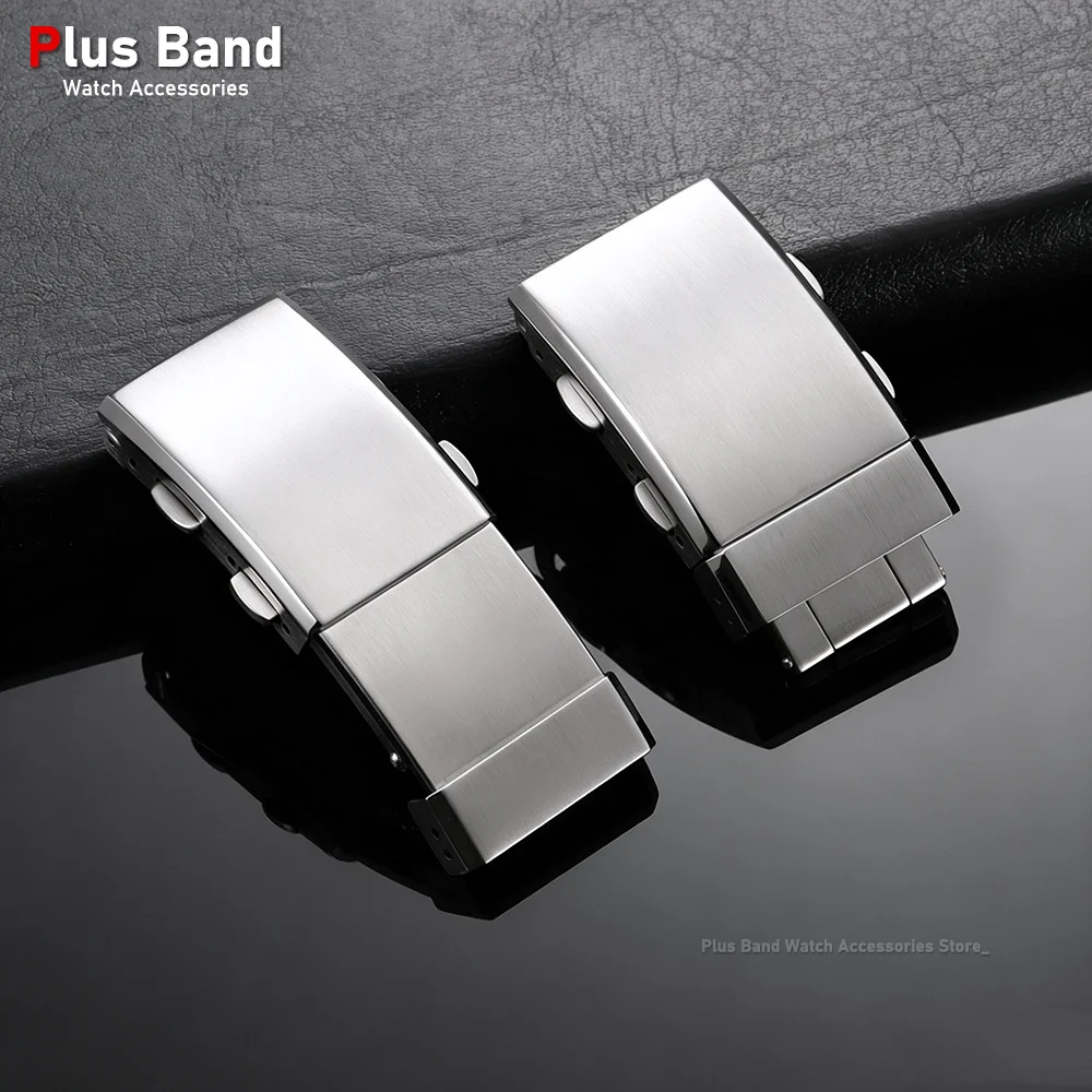Luxury Solid Stainless Steel Buckle 14mm 16mm 18mm 20mm 22mm 316L Adjustable Folding Watch Buckle Premium Metal Button Accessory