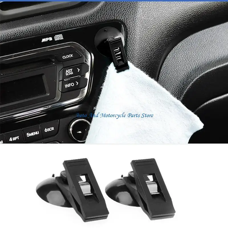 P9FD 1 Pair Universal Car Windshield Parking Card Ticket Holder Clip for w/