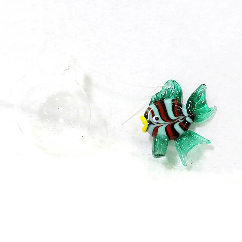 Aquarium Decor Floating Glass Bubble Fish Trinkets Ornament Cute Fish Tank Landscaping Pendant Accessories for Aquarists Lovers