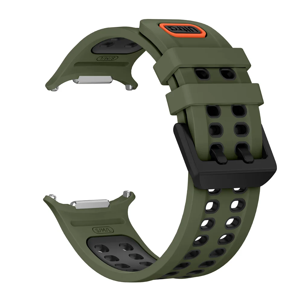 Two-color Official Silicone Strap For Samsung Galaxy Watch Ultra 2/1 47mm Breathable Band Correa Galaxy Ultra 2025 47mm Bracelet