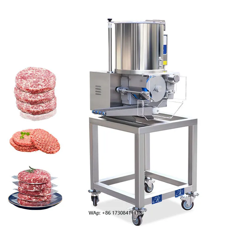 

Industrial automatic hamburger patty forming machine 200-400 kg/h output, maximum diameter 100 mm