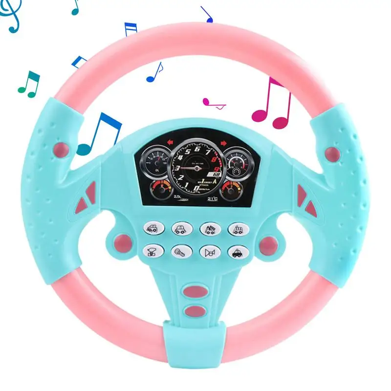 Il pilota dell'auto simula il volante di guida Giocattoli elettrici per bambini con il suono Passeggino educativo musicale per bambini che guidano giocattoli vocali