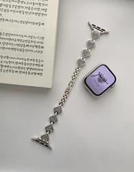 Love Heart Diamond Metal Band For Apple Watch 9 8 Ultra 7 6 4 5 bling Bracelet For iWatch Series 41MM 45MM 49MM 40MM 44 MM 42MM
