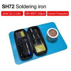 SH72 Portable Mini Electric Soldering Iron Adjustable Temperature With B2 BC2 KU C1 DC5525 Tips Cable Set Solder Welding Station