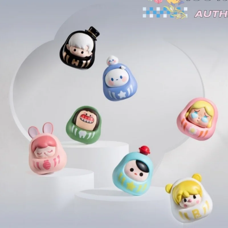 

POPMART POP BEAN Daruma Doll 4th Gen Strike It Rich Doll POP PEAN Exclusive Original Handmade Customized Upcycled Toy Lucky Gift