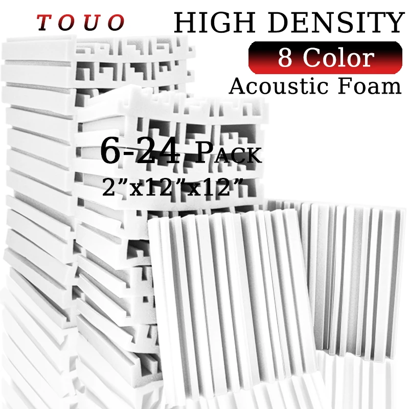 

TOUO 6 12 24 Pcs Broadband Acoustic Foam Studio Sound Absorber Ceiling Sound Insulation Wall Sound Insulation Home Accessories