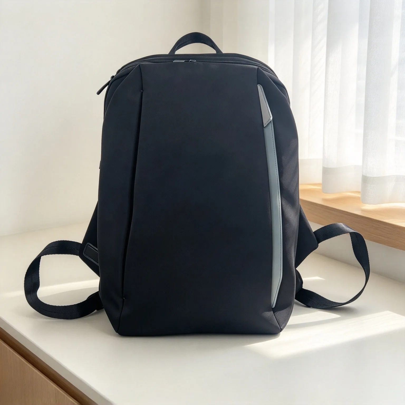 Men's Lightweight Nylon Backpack, Large Capacity Stylish Business Commute Rucksack