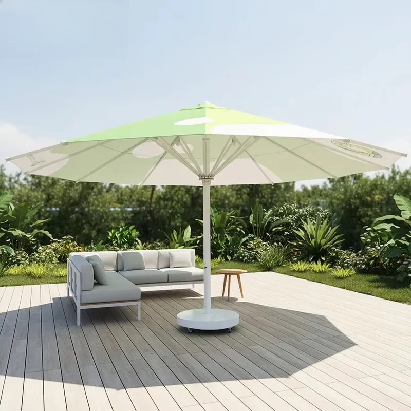 Wholesale Heavy Customize Beach Patio Restaurant Event Outdoor Large Aluminum Electric LED Umbrella Windproof Waterproof
