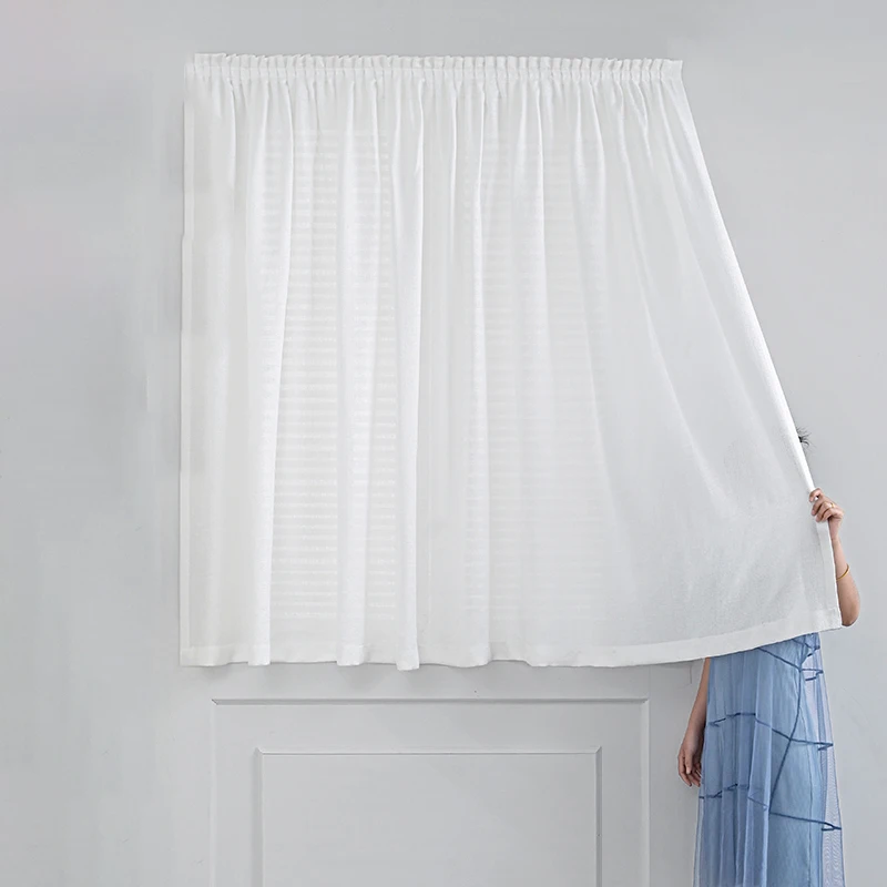 Self-adhesive Curtain No Punching Easy Installation Sunscreen Balcony Bedroom Bay Window Semi-blackout Pasted Window Drapes
