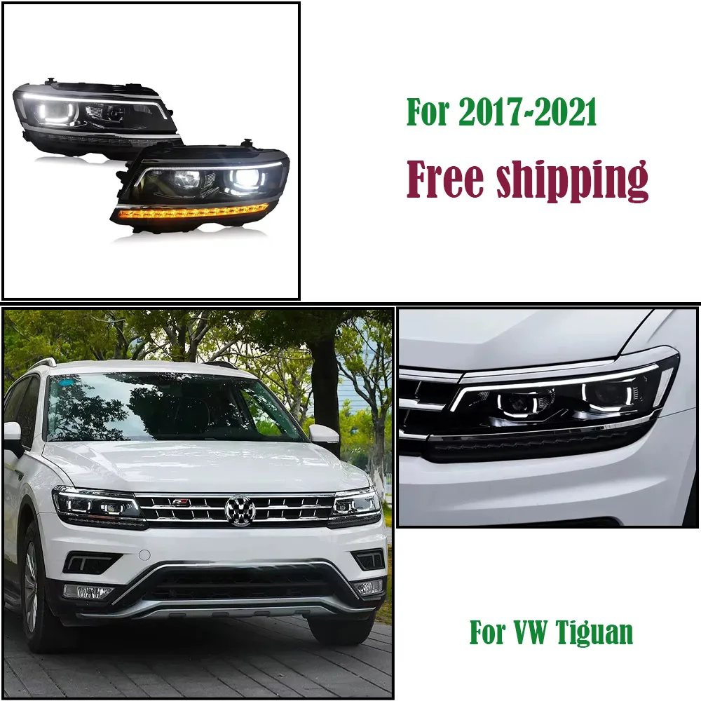 

Car Headlight For Volkswagen Tiguan 2017-2021 Tiguan Headlight Upgrade Modified to NEW Tiguan Dynamic turn Car LED Headlights