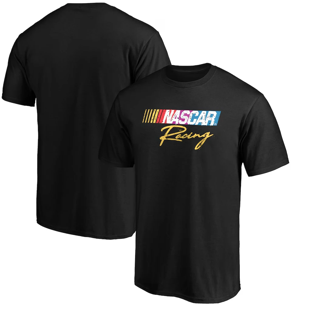 

NASCAR Official Black Racing Checkered Flag Signature Premium Graphic Lifestyle Casual T-Shirt Unisex Short Sleeve Tees Top