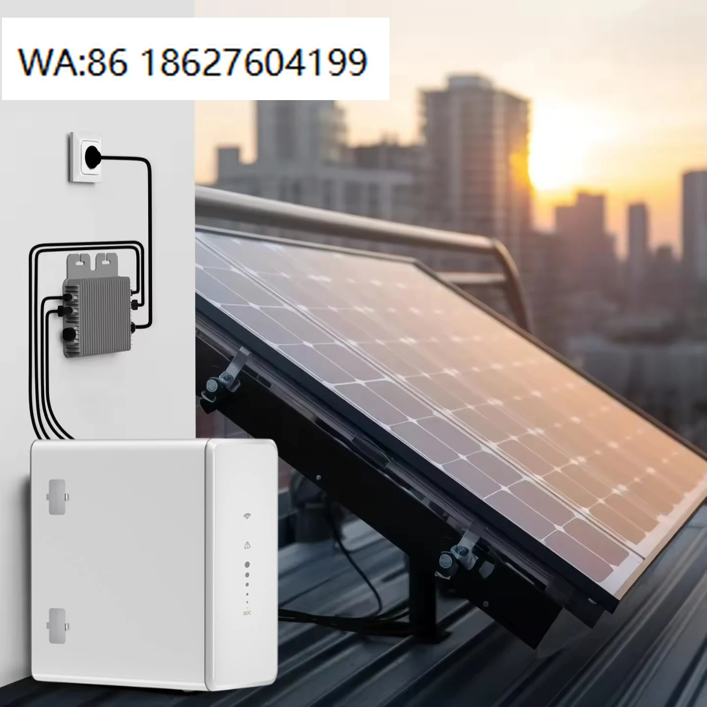 800w Balcony Power Plant, 6 kw Expandable Capacity, 2KWH Built-in BMS All-in-One Kit