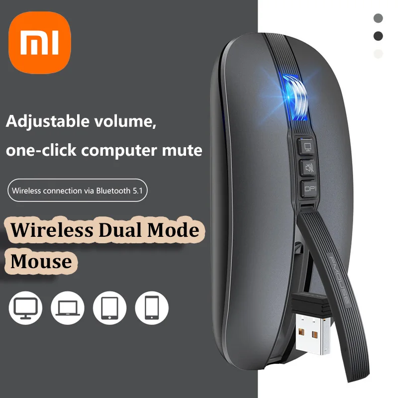 

Xiaomi Bluetooth Wireless Dual Mode Mouse Type-C Charging Silent Ultra-Slim Portable For Tablets Laptops Home Office Gaming Use