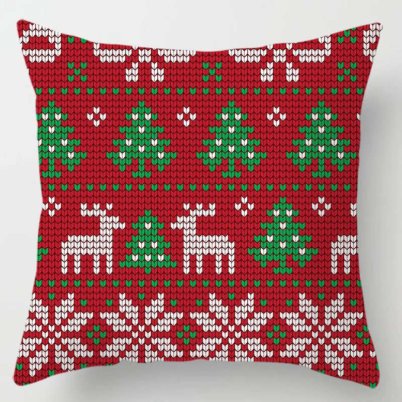 Christmas Decoration  Snowman Christmas Pillow Covers Short Plush High Quality Thick Two Sides Printed Pattern Pillow Cases