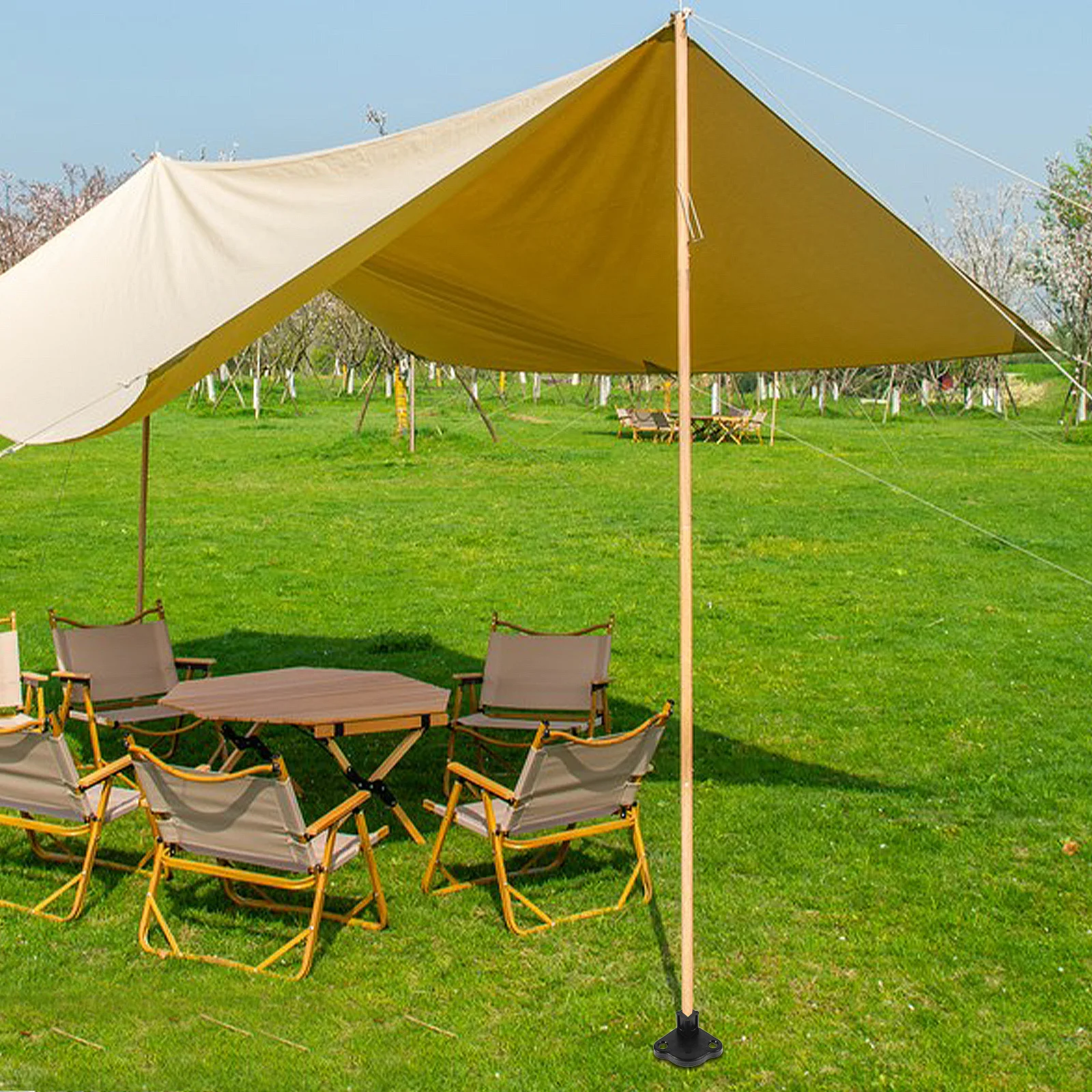 

4Pcs Tent Bottom Base Stable Support Universal Fit Non-Slip Design Quick Install Portable Lightweight Essential Camping