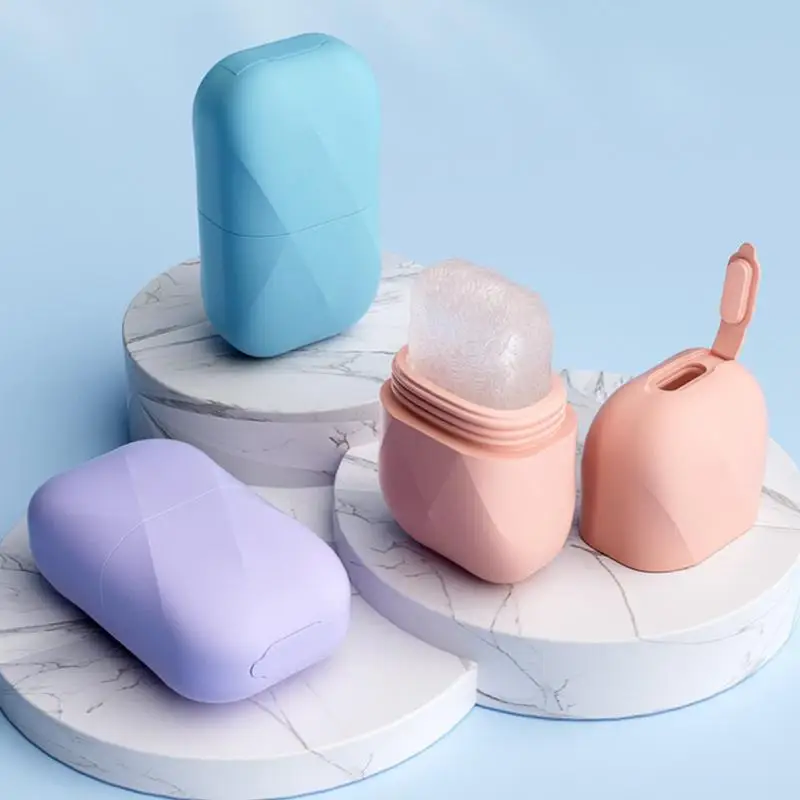 Silicone Face Ice Mold Reusable Face Facial Ice Roller Freezing Face Massage Roller Skin Care Beauty Tool Cold Therapy Massager