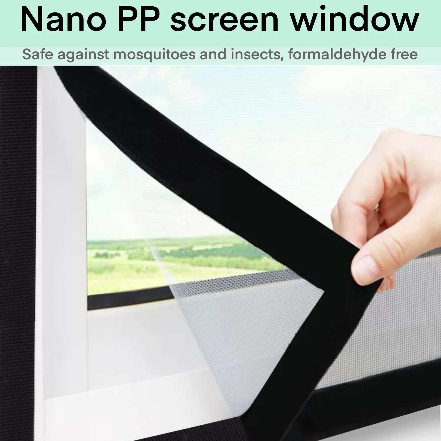 

Home self-adhesive mosquito screen window net, self installing, no punching, invisible insect proof, protecting family members