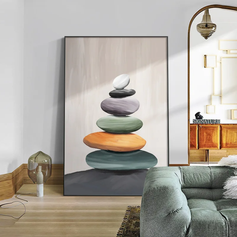 Modern Balancing Stones Canvas Painting Wall Art Zen Stone Posters and Prints for Living Room Wall Decor No Frame Cuadros