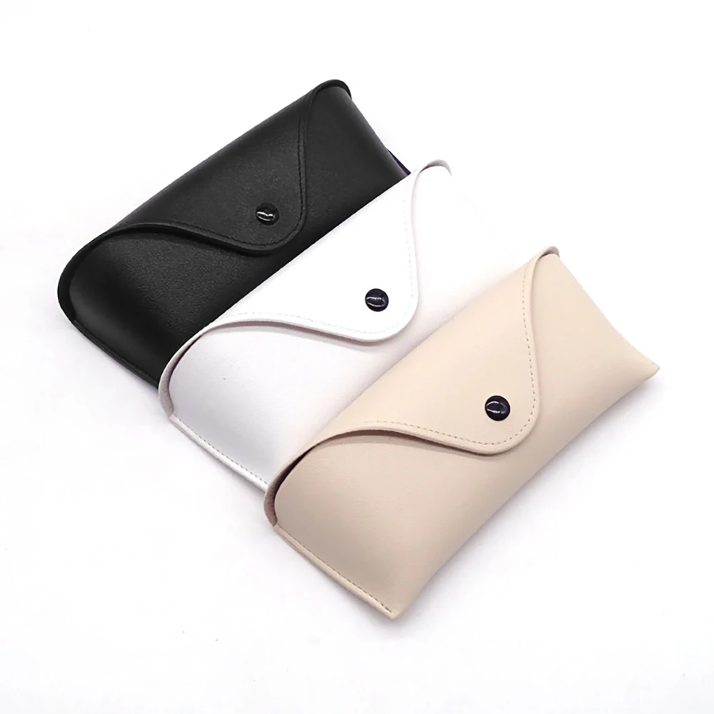 

Durable Leather Eye Glasses Sunglasses Hard Case Convenient Lightweight Protector Box Solid Color Pouch Bag Easy To Carry