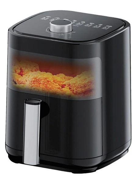 2026 New Large Capacity Modern Home Electric Smart Air Fryer Oven Square Cross-Border European Standard Visual Plastic Fryer 1
