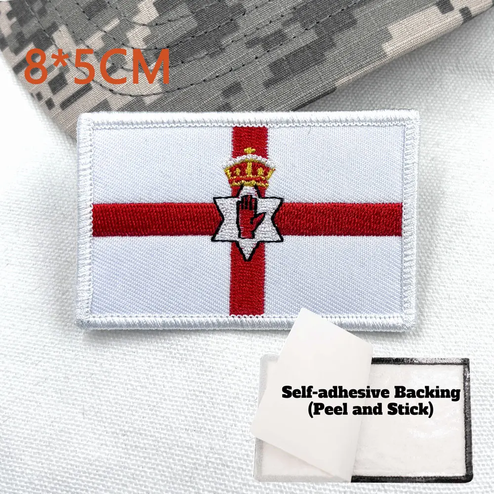 أيرلندا أولستر راية مطرزة رقعة هوك وحلقة خياطة على شارة عسكرية مطرزة #5