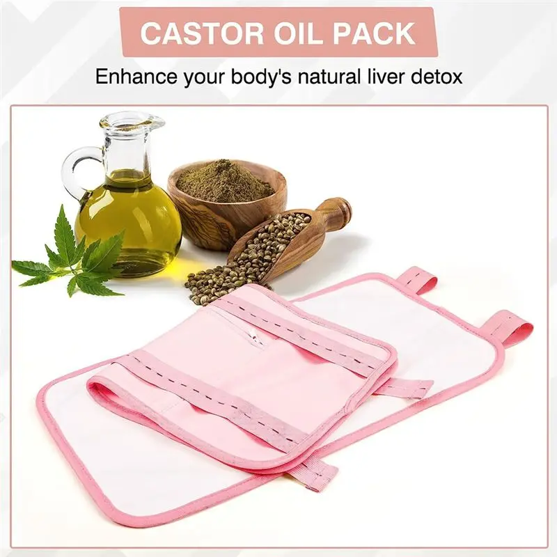 AEE3-Castor Oil Pack Castor Oil Wrap Elastic Strap Machine Washable Anti Oil Leak Skin Color
