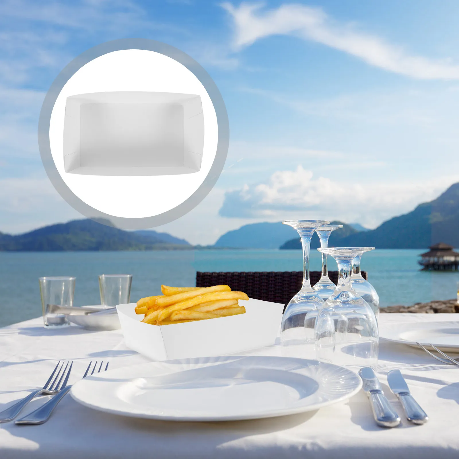 

100Pcs Small Exquisite Boat Shaped Paper Food Containers Kraft Takeout Boxes for Snacks Frying Food Party Picnic Cafe Restaurant