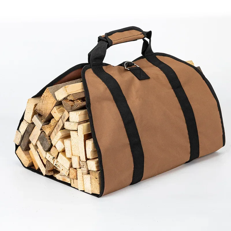 Large Capacity Firewood Storage Bag Waterproof Scratch-resistant Wood Log Carrier Outdoor Camping Firewood Holder Wood Carry Bag