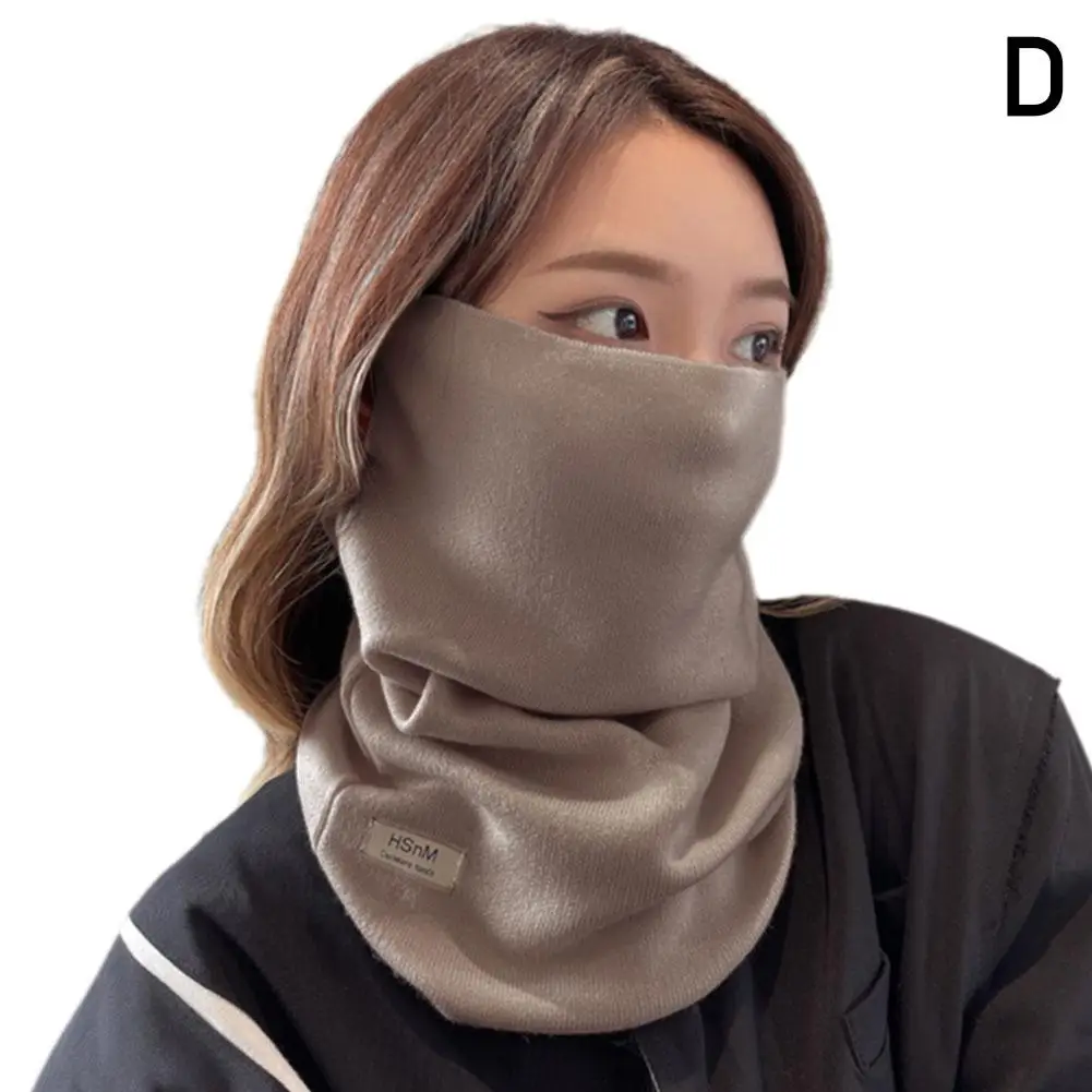 Multifunctional Winter Lady's Face Scarf Solid Color Hanging Ear Mask Windproof Neck Protection For Women Outdoor Cy T2B2