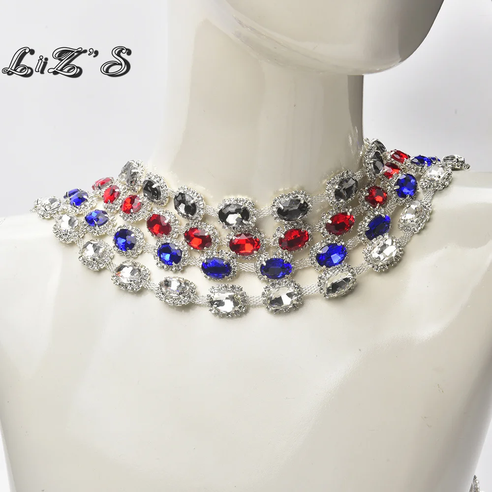 Hot Selling Thicken Metal Base Tiny Crystal Rhinestone Surrounded Oval Diamond Chain High Quality Necklace Bag Shoes Accessories