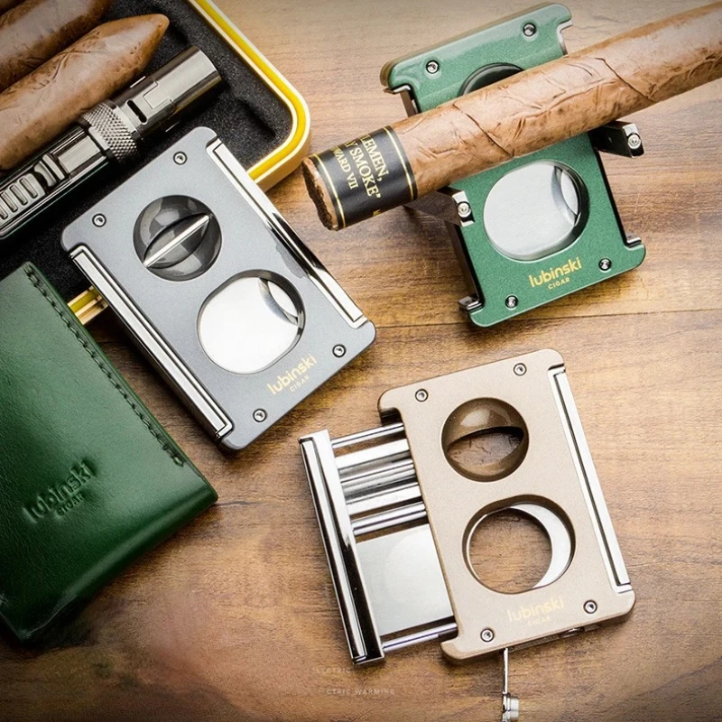

Portable multi-functional cigar cutter - V-shaped LUBINSKI cigar knife with foldable feature