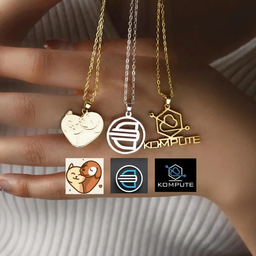 Customize Various Patterned Necklaces, Personalized Stainless Steel Jewelry Company Badge Necklaces, Women's Gift Jewelry