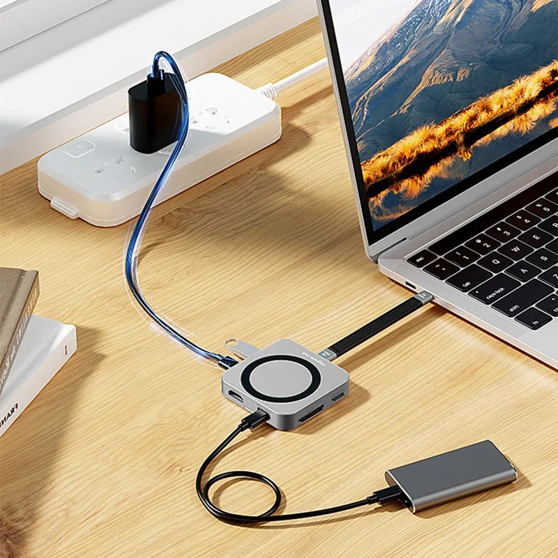 

8 in One USB C Hub with M.2 NVMe/SATA SSD Enclosure USB C Hub AdapterJAS