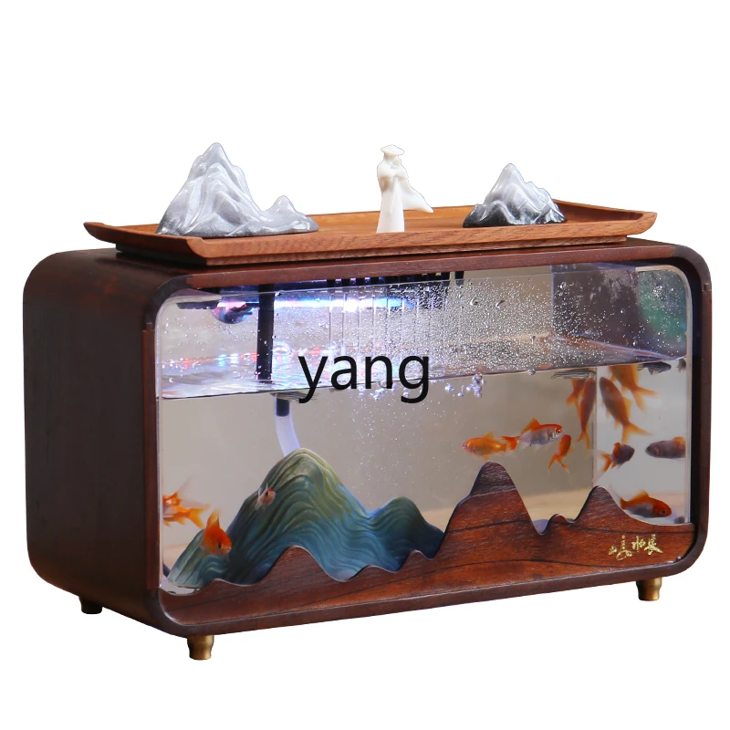 CX Desktop Fish Tank Flowing Water Ornaments Light Luxury Living Room Modern Circulating Water Fish Farming Office