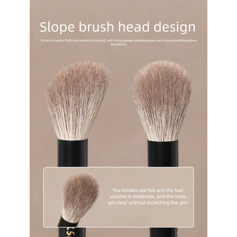 Reverse Age Sandalwood T34s Angled Blush Dotting Contour Animal Hair Skin-friendly Soft Blending Natural Makeup Brush