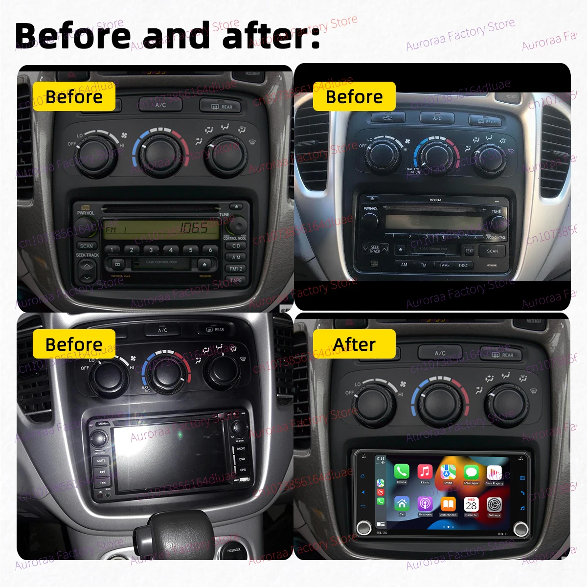 2Din Android Radio Car Multimedia for Toyota Kluger Highlander 1 2001-2007 7