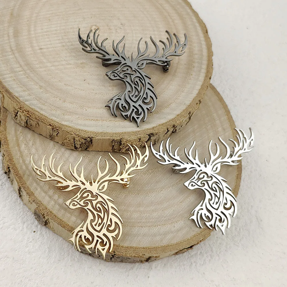 بروش من الفولاذ المقاوم للصدأ مطلي بالذهب عيار 18 قيراط على طراز الشرير المجوف، وإكسسوارات البدلة السوداء، ومجموعة مطابقة لحفلات الزفاف #1